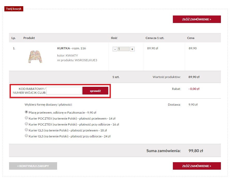 Wójcik promocje