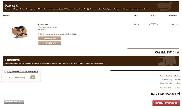 Chocolissimo kupon rabatowy