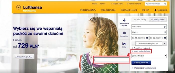 Lufthansa kod promocyjny kupon.pl