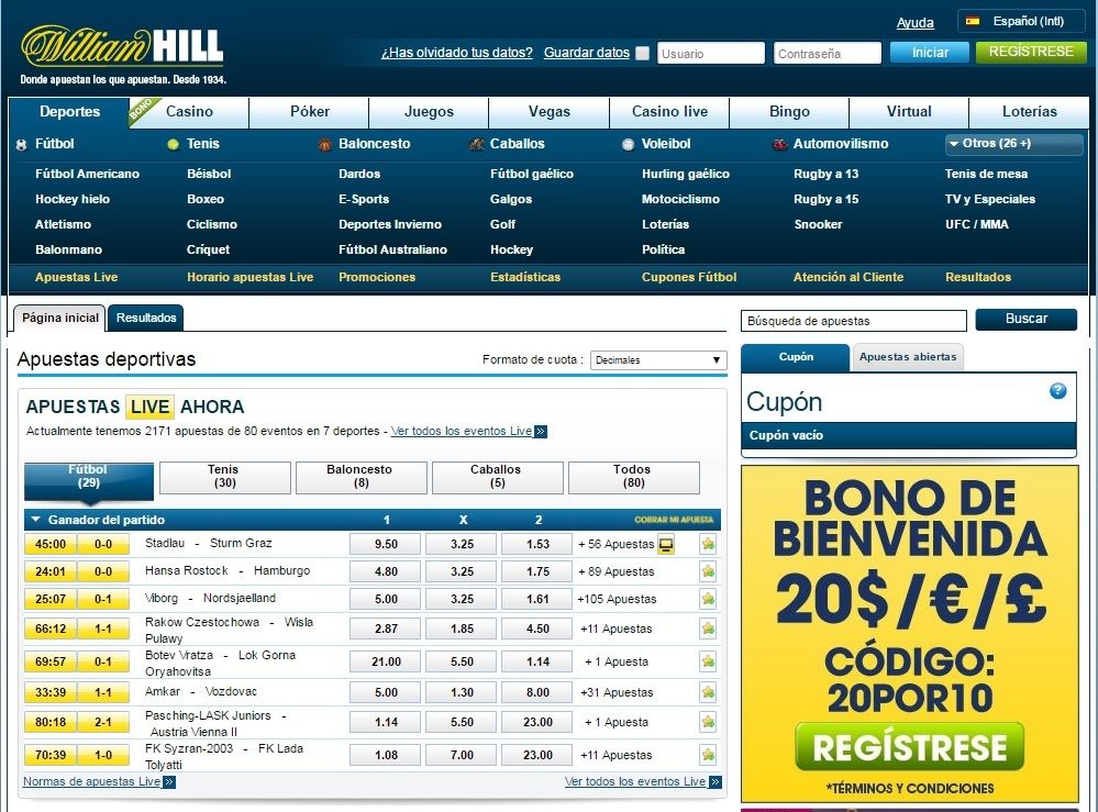 bono William Hill codigo promocional William Hill