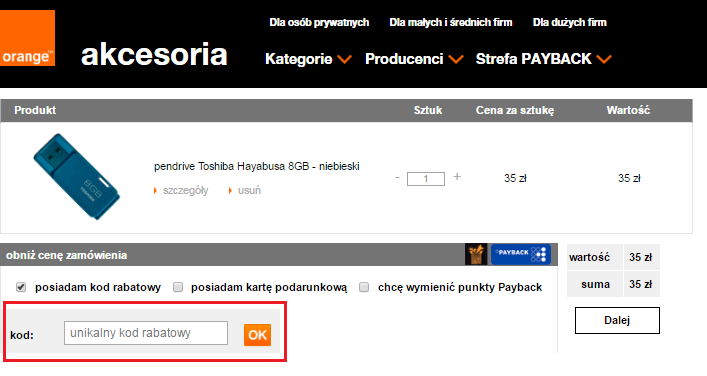 jak wykorzysać kod rabatowy orange