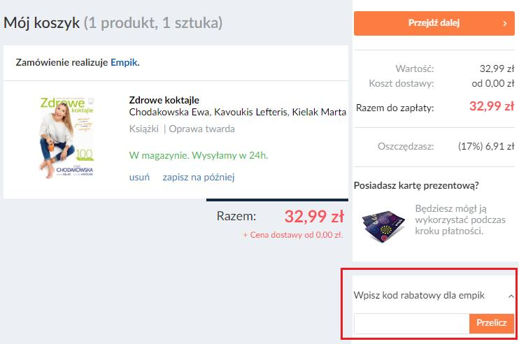 jak wykorzystac kod rabatowy empik