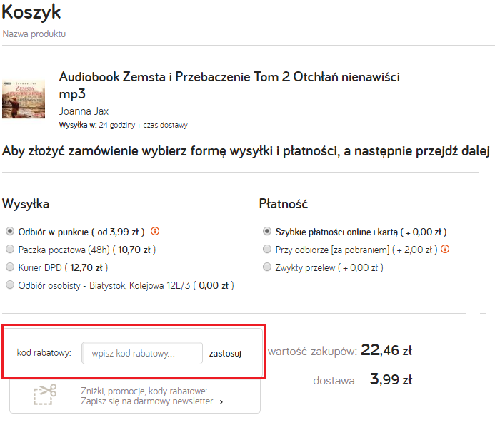 Tania Książka kod rabatowy