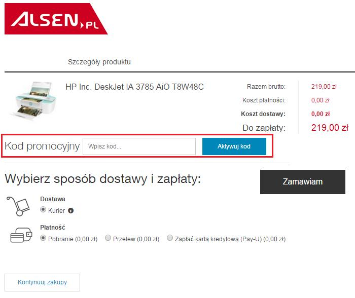 Alsen kod rabatowy