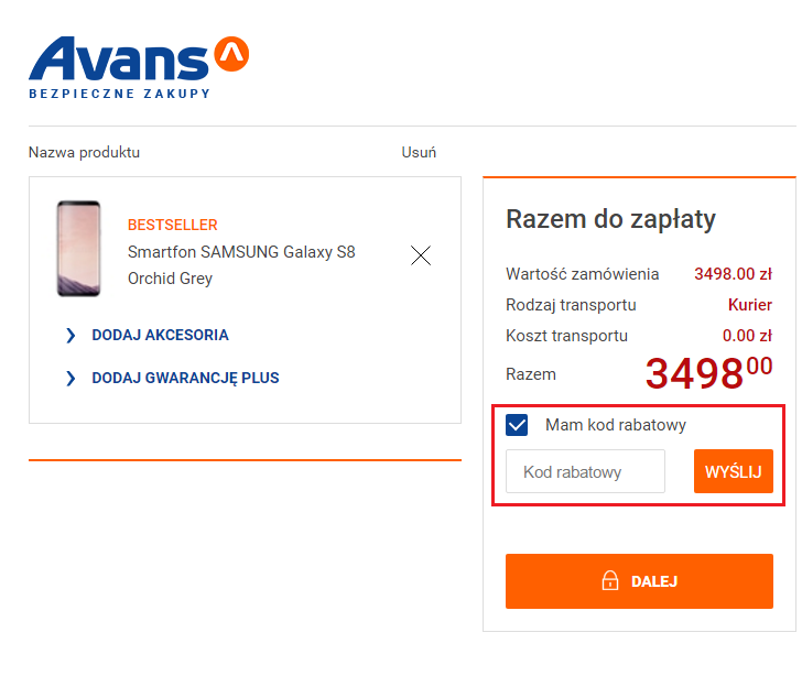 Avans kod promocyjny