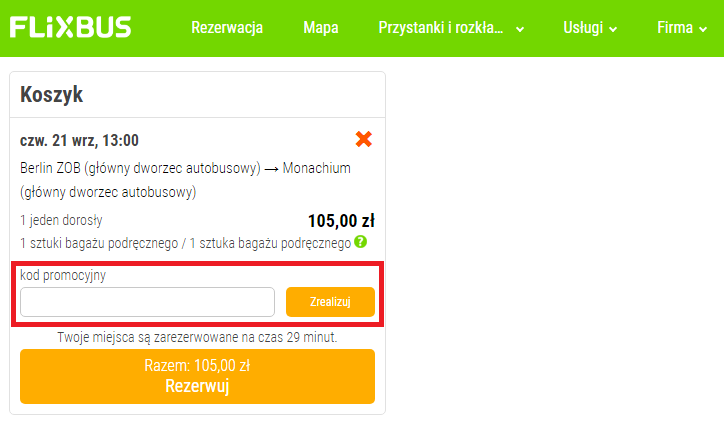 jak wykorzystać kod rabatowy flixbus kupon pl
