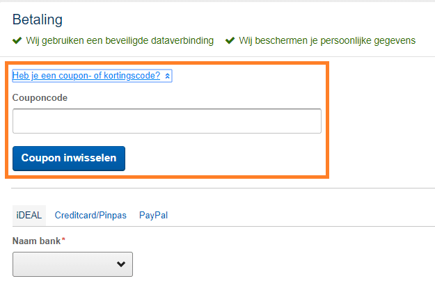 Expedia kortingscode invoeren