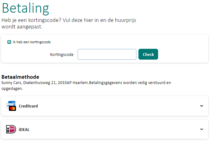 SunnyCars kortingscode gebruiken