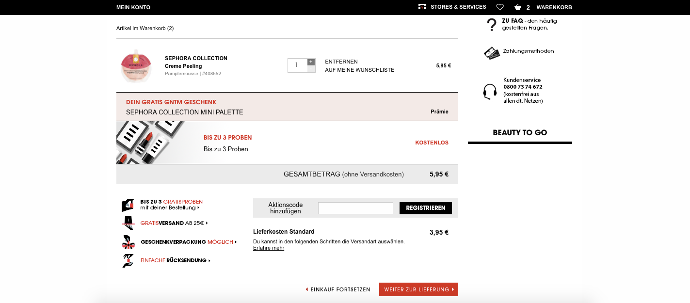Gutschein einlösen Sephora